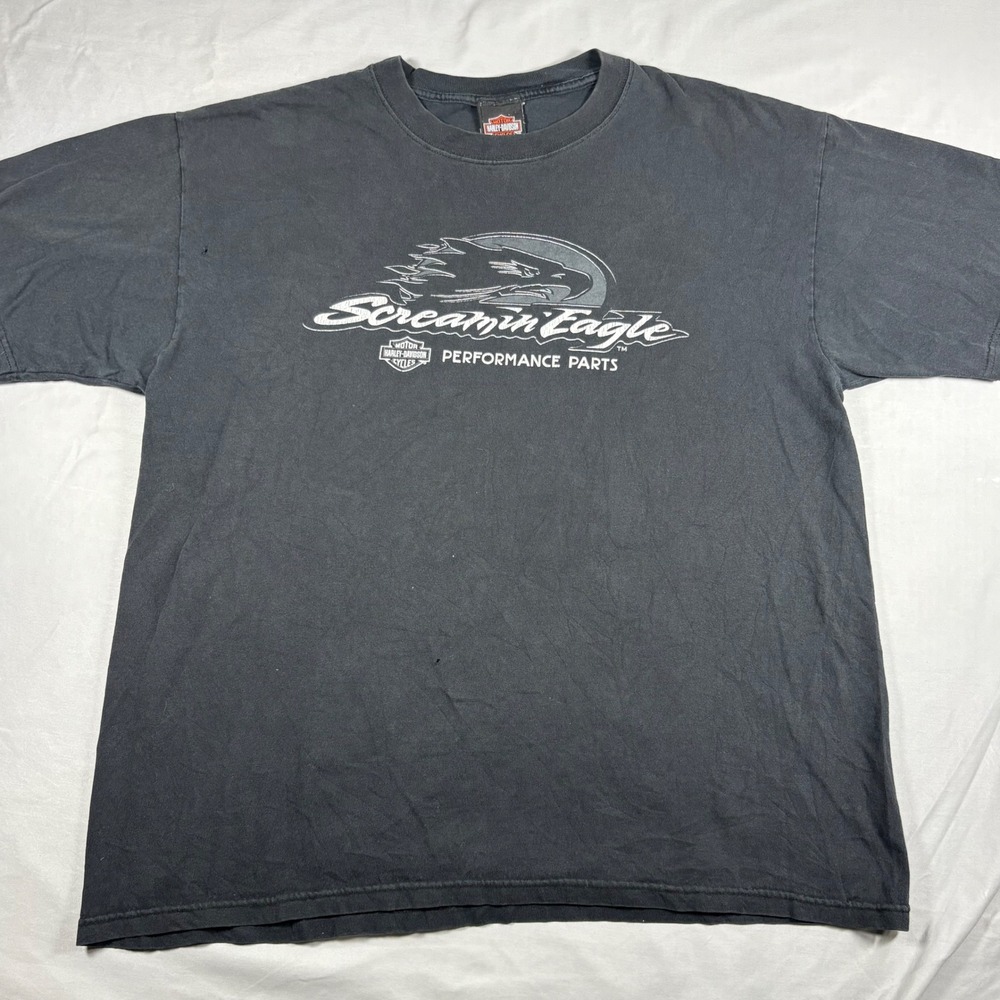 Harley Davidson Screamin Eagle Performance Parts T-Shirt Mens XL Black Vintage